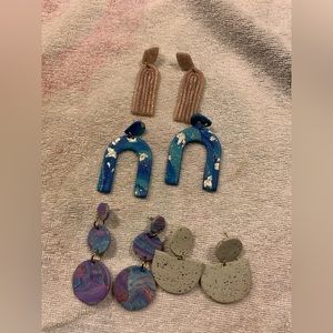 Handmade clay earrings